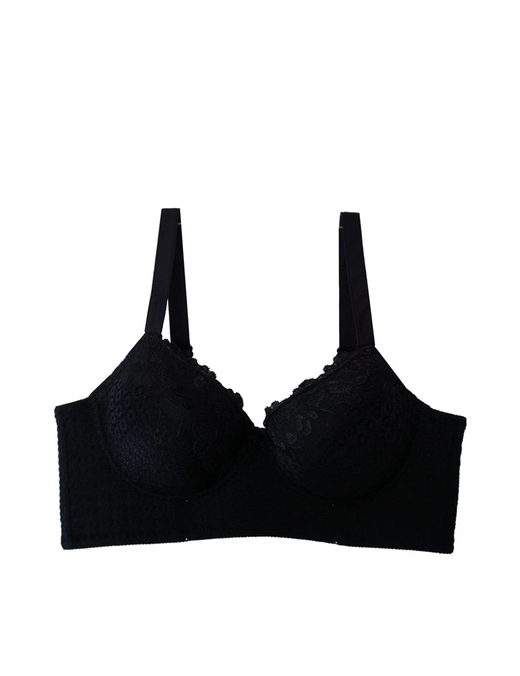 yvonne- providing extra support for full-figured women, this longline bra features all-around lace and double crisscross petite straps between cups