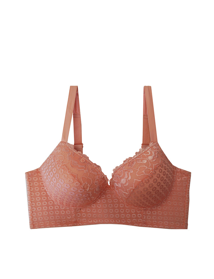 yvonne- providing extra support for full-figured women, this longline bra features all-around lace and double crisscross petite straps between cups