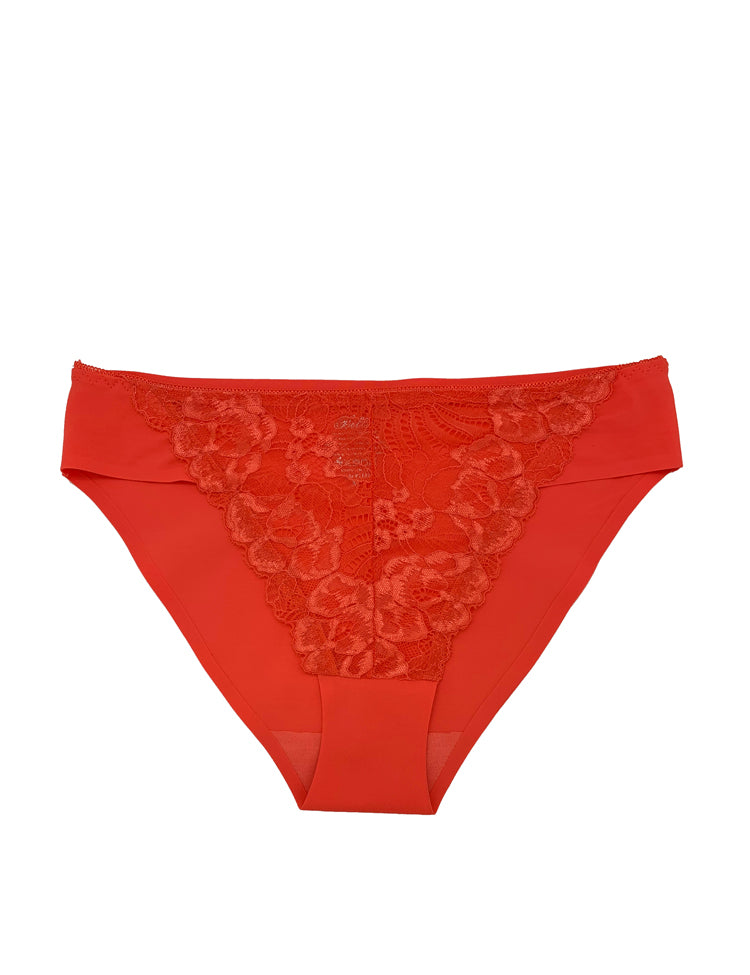 reese bikini- Ultra-flattering floral lace front, solid seamless back panty