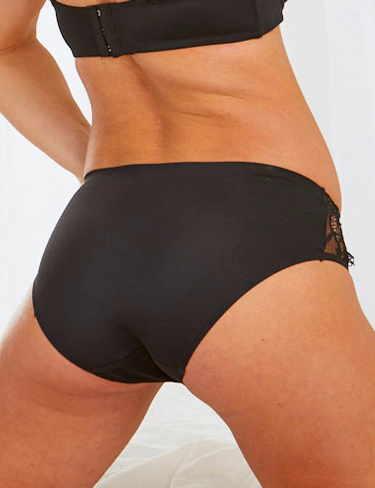 jayda bikini- hip-hugging panty with v-shaped mesh and lace panels along the sides