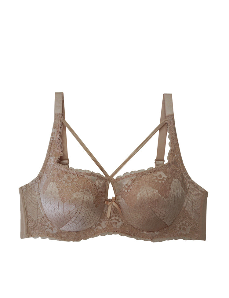 ava- supportive plus-size bra, featuring all-around lace and a special decolletage design that provides a sexy keyhole between the cups