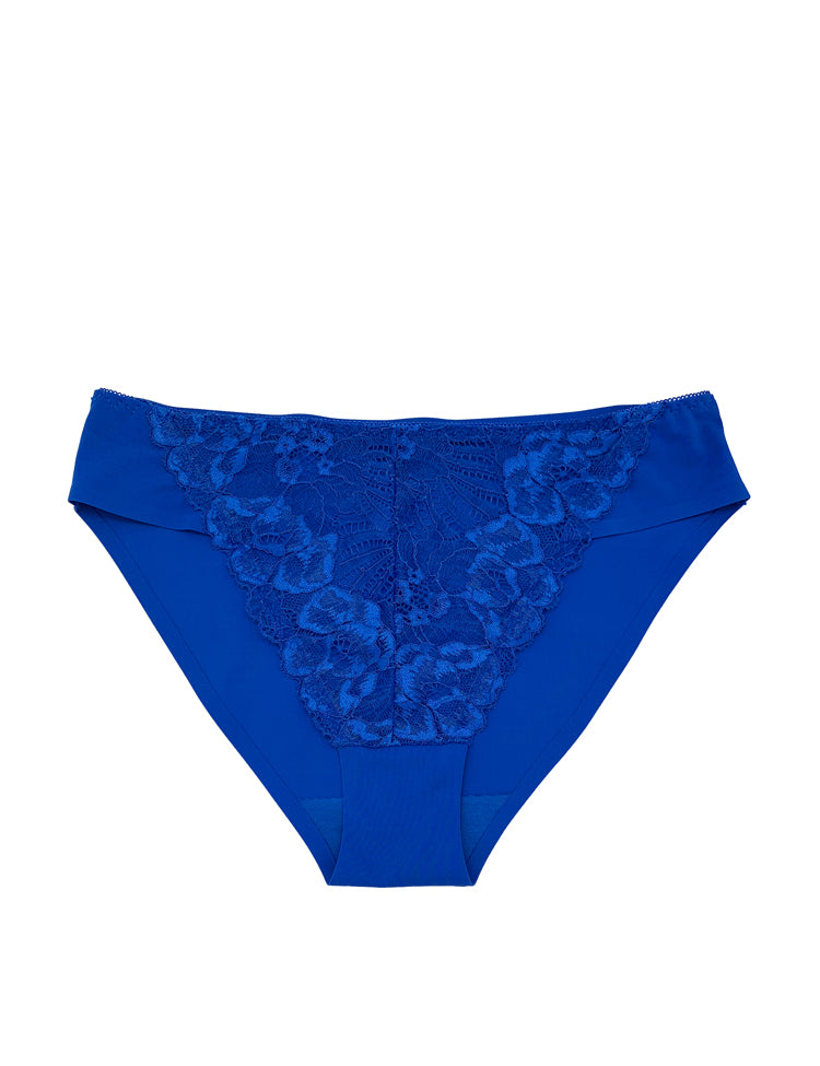 reese bikini- Ultra-flattering floral lace front, solid seamless back panty