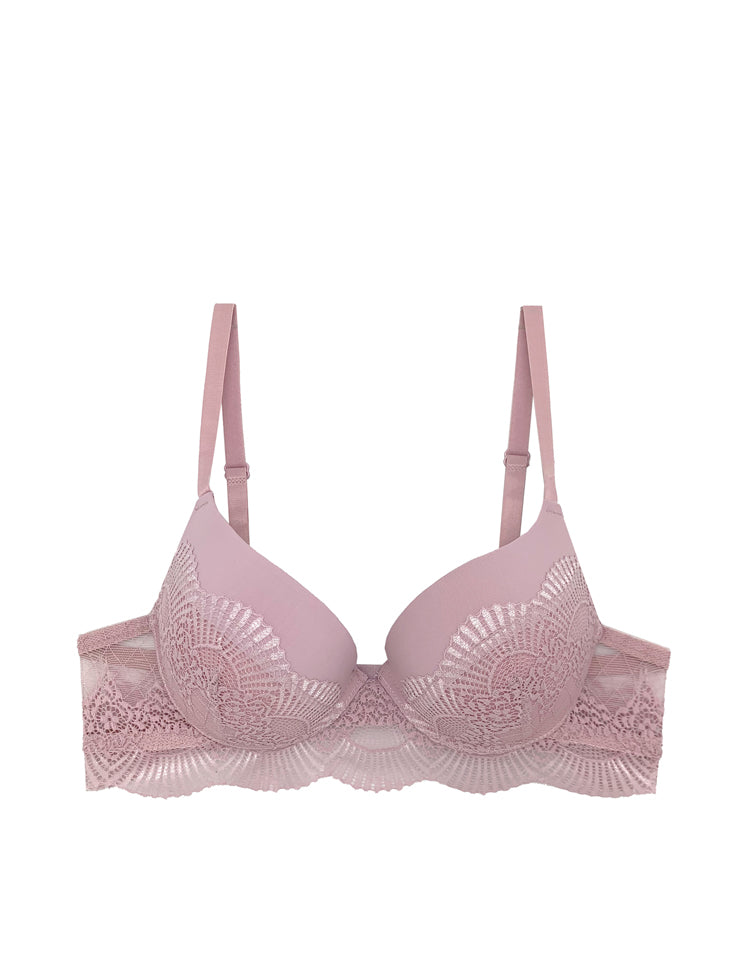 bailey- beautiful demi-cup bra, featuring scalloped lace on cups and band