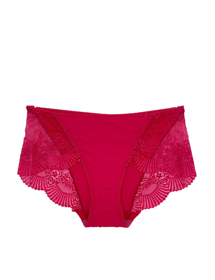 bailey scalloped lace boyshorts- ultra-comfortable and elegant boy shorts, with solid front and back and delicate, wide, scalloped lace on hips