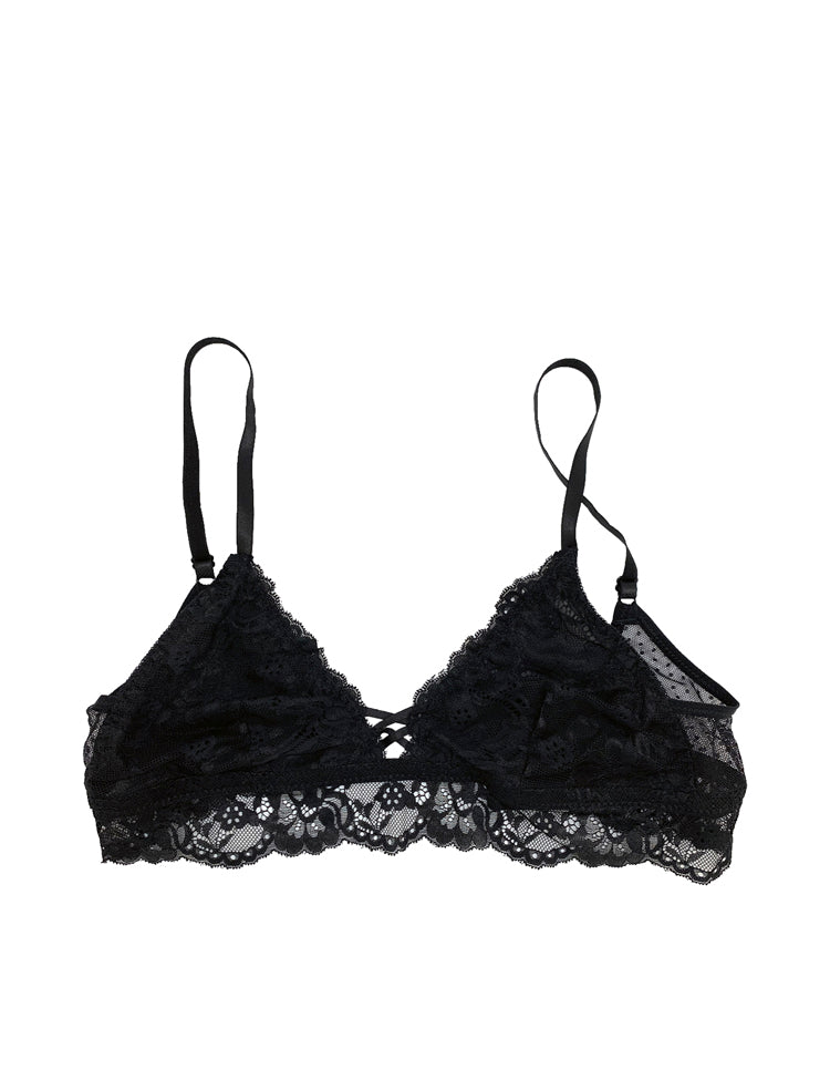 emile- unlined bralette featuring adjustable straps and a thin elastic band