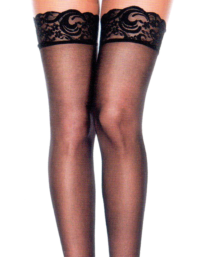 *NEW Olive Silicone Floral Lace Top Stockings