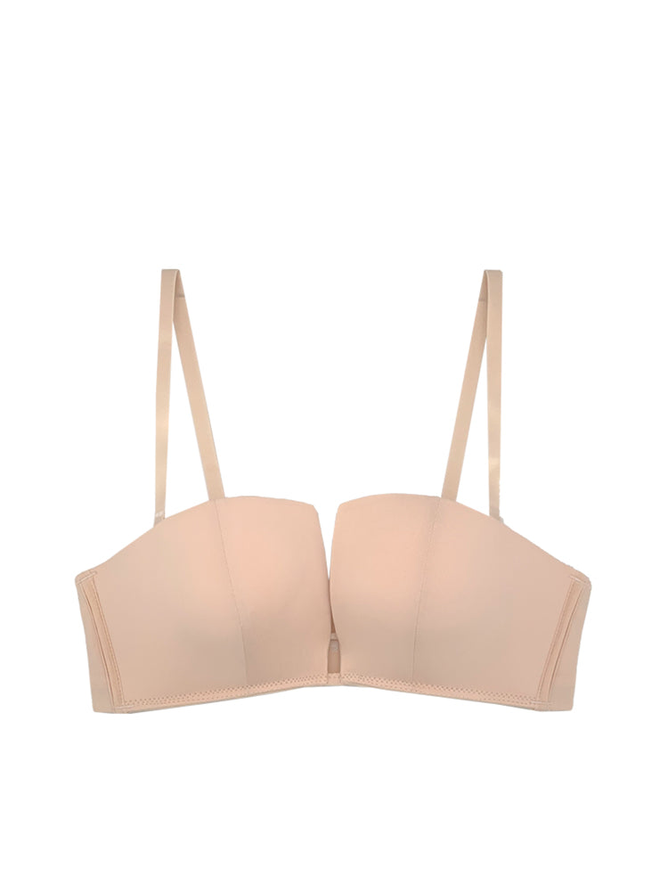 half-cup (optional strapless) bra featuring dual-lined band straps
material and care:
<ul>
<li>hand wash recommended</li>
<li>use a mesh bag when opting for machine wash</li>
<li>imported nylon/spandex</li>
</ul>