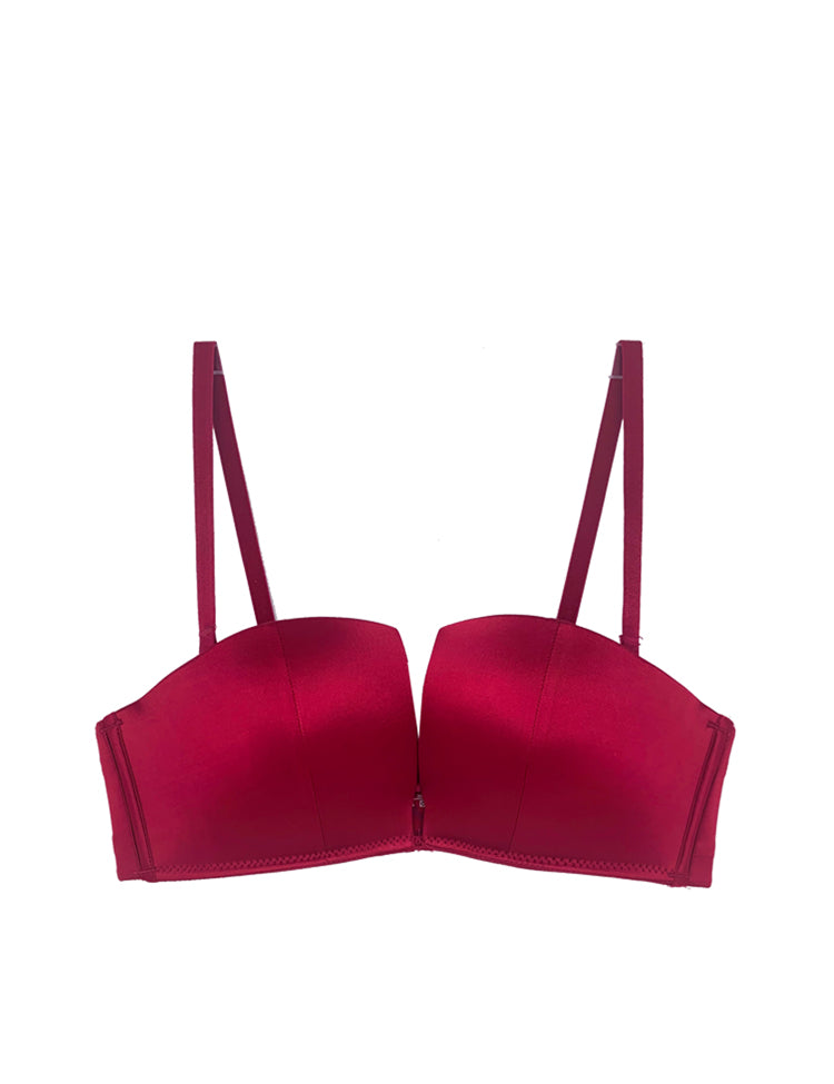 half-cup (optional strapless) bra featuring dual-lined band straps
material and care:
<ul>
<li>hand wash recommended</li>
<li>use a mesh bag when opting for machine wash</li>
<li>imported nylon/spandex</li>
</ul>