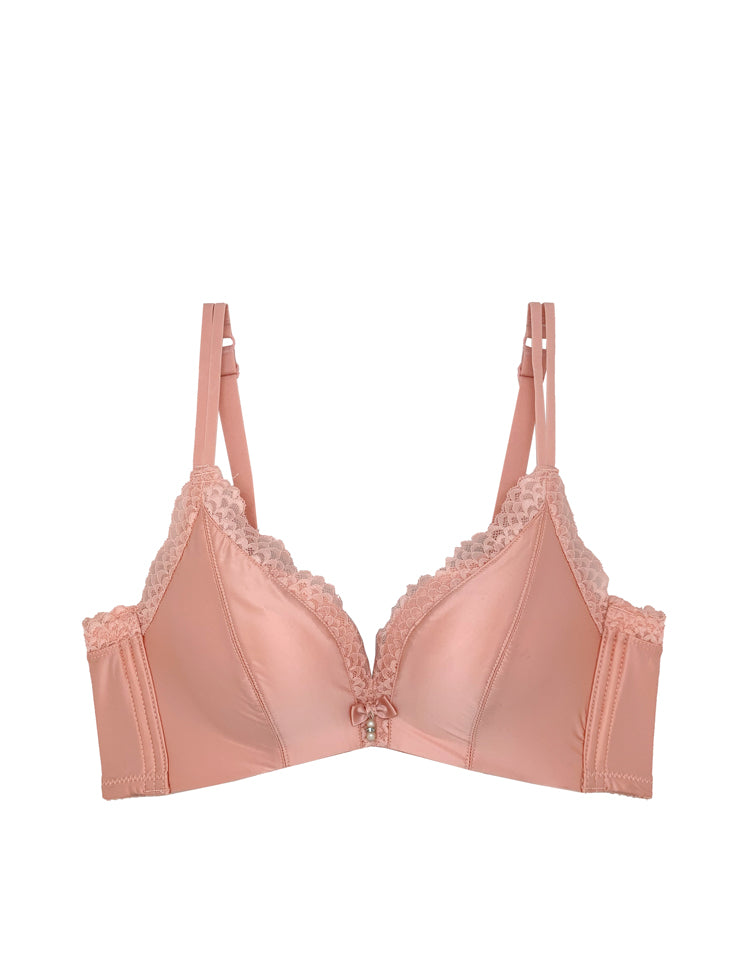 Satin Push-Up Bra with Lace